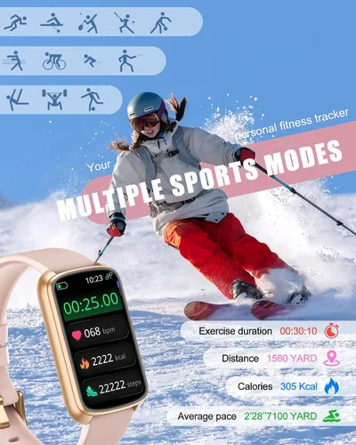 Miniatura 4 de Monitor de actividad física, reloj inteligente para mujeres y hombres con monitor de frecuencia cardíaca, presión arterial, oxígeno en sangre