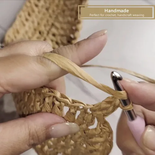 Miniatura 4 de Cinta de rafia para envoltura de regalos, cordel de papel de embalaje, cinta de manualidades hilo de rafia para crochet - 1/4 pulgadas de ancho, 100