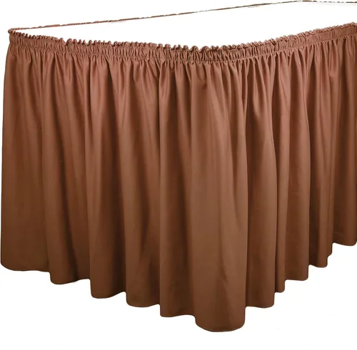 Miniatura 6 de TableLinensforLess Faldón de mesa de poliéster, altura de mesa (13 pies, plisado, bosque)