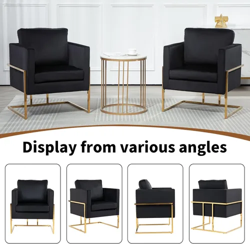 Miniatura 6 de Silla decorativa moderna de terciopelo, sillón tapizado de mediados de siglo para sala de estar, dormitorio, cómodo sofá individual, silla de club