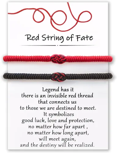 Desimtion Regalos para mamá, papá, parejas, 100 idiomas, "I Love You", pulseras rojas del destino para novio y novia