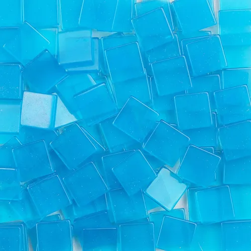 Miniatura 12 de Mosaico cuadrado de 100 unidades/0.88 oz de colores mezclados de la serie de cristal brillante, azulejos de mosaico de vidrio de resina, mosaico