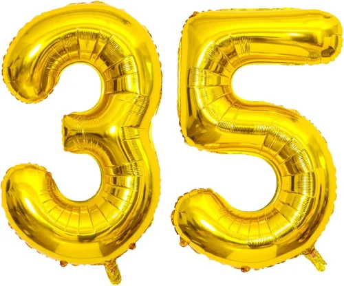 Miniatura 17 de Globo dorado grande de 40 pulgadas con letras del alfabeto de Mylar de aluminio de helio, globos de número grande para cumpleaños, aniversario