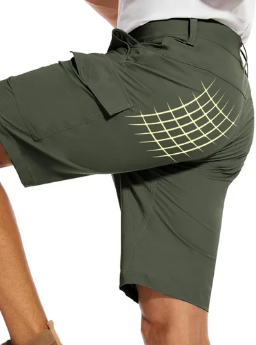 Miniatura 4 de PULI Pantalones cortos de golf para hombre, elásticos, casuales, ligeros, de secado rápido, con bolsillos