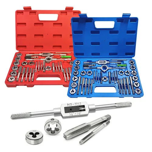 Miniatura 8 de GMTOOLS Juego de brocas combinadas y sacabocados con adaptador de cambio rápido de 13 piezas, 6 tamaños SAE: 6-32NC a 1/4-20NC, 6 tamaños métricos