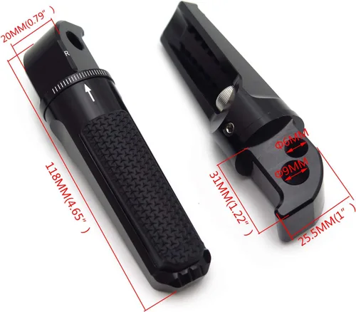 Miniatura 3 de Estriberas ajustables CNC Reposapiés Compatible con YZF TMAX XMAX N-MAX FZ1/FZ6 XJR1300/1200 MT03/MT07/MT09/MT10 [P/N: GZSP-SP-011-Y2]