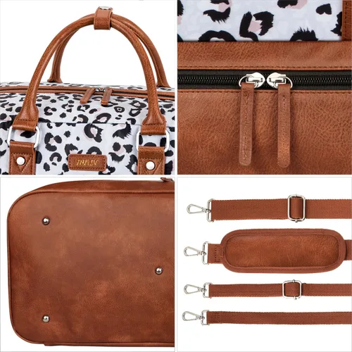 Miniatura 111 de IBFUN Bolsas de fin de semana para mujer, bolsa grande de lona para viaje, bolsa de viaje con compartimento para zapatos, 21 pulgadas, juego de 3