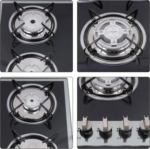 Miniatura 8 de Estufa de gas de 30 pulgadas de vidrio templado con 5 quemadores Estufa de parrilla de cocina de gas, LPG/NG convertible, estilo 1