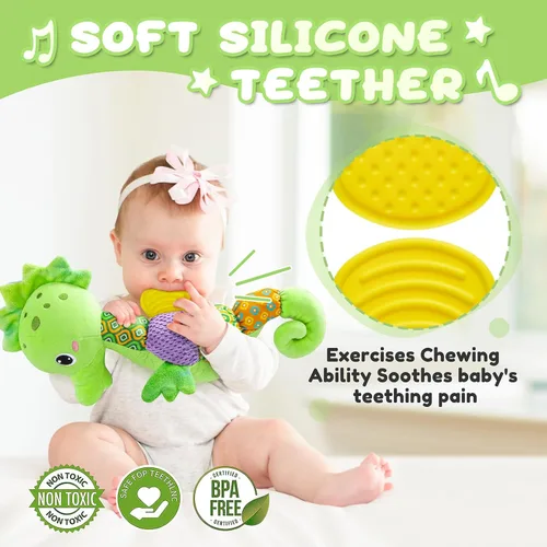 Miniatura 4 de Awotoy Juguetes para bebés de 0 a 12 meses, juguetes musicales de peluche suaves con arrugado multisensorial, sonajero y texturas, juguetes