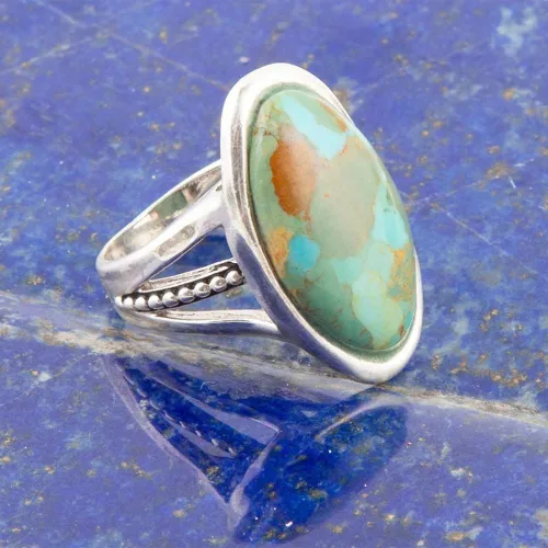 Miniatura 2 de Barse Anillo ovalado turquesa y plata de ley