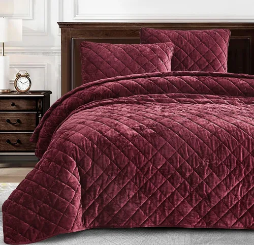 Miniatura 15 de Chezmoi Collection Lux - Juego de edredón de terciopelo beige Queen, 3 piezas, ropa de cama de terciopelo envejecido de felpa para todas