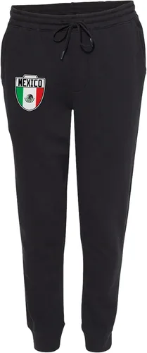 Miniatura 2 de Mexico Crest - Mexican Futbol National Soccer Cup Unisex Drawstring Fleece Jogger Pants (Large, Black)