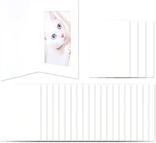 Monolike Tarjeta de fotos con marco de papel, juego de 25 piezas en blanco, marco de fotos de 4 x 6 pulgadas, tarjetas de felicitación, surtido de