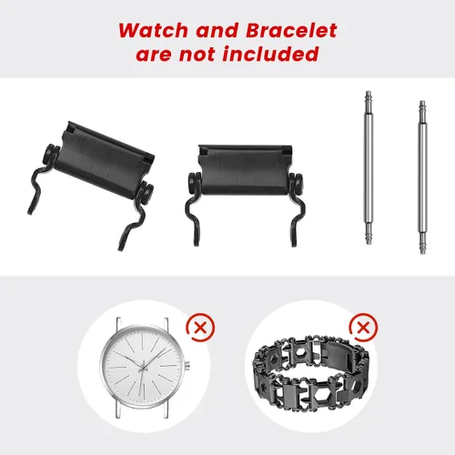 Miniatura 5 de Adaptador de reloj compatible con LEATHERMAN TREAD - Pulsera multiherramienta compatible con reloj de 0.787 in de ancho de lengüeta, hecho de acero
