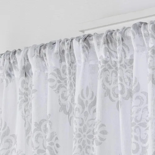 Miniatura 3 de Exclusive Home Nagano Medallion - Par de paneles de cortinas de lino belga con bolsillo para barra, 54 x 96 pulgadas, color gris paloma