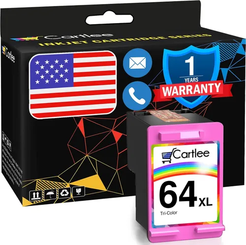 Cartlee Cartucho de tinta remanufacturado de repuesto para HP 64 XL 64XL para Envy Photo 6252 6255 6258 7120 7155 7158 7164 7800 7855 7858 7864