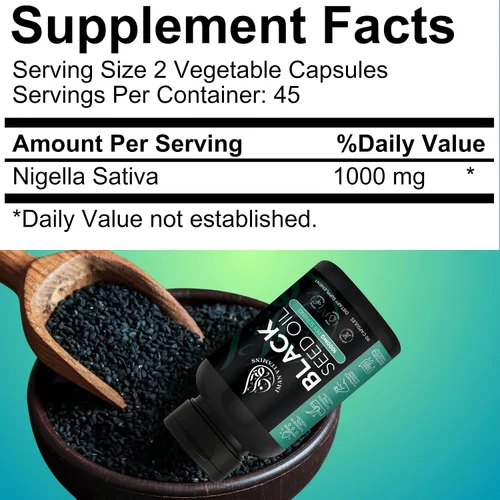 Miniatura 7 de Cápsulas de aceite de semilla negra natural Halal de 1000 mg prensadas en frío, veganas, cápsulas de Nigella Sativa sin OMG, píldoras sin gluten, 90
