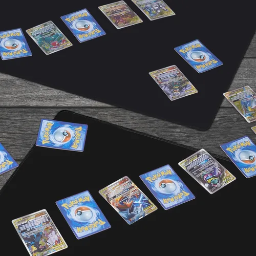Miniatura 5 de Biouai MTG Alfombrilla de Juego para Juego de Cartas TCG - 2 Piezas Alfombrilla de Juego Negra con Costura con Tubo para Juego de Cartas, MTG
