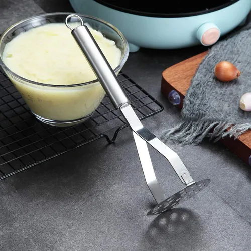 Miniatura 2 de Berglander - Triturador de patatas de acero inoxidable, resistente metal para papas, triturador de alimentos, triturador de mano, para verduras