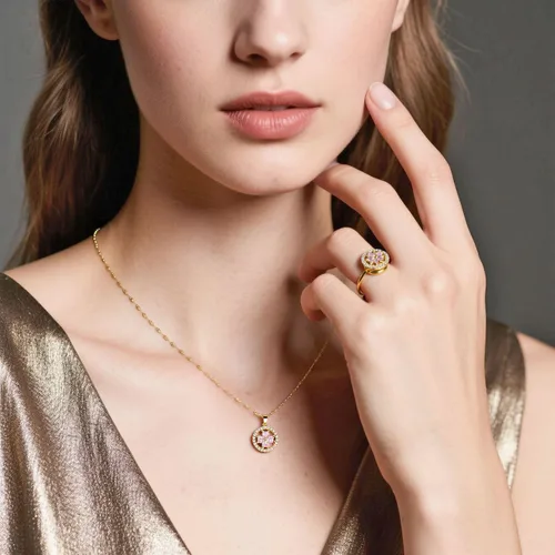 Miniatura 4 de Anillos de collar antiestrés para mujer, trébol de cuatro hojas, artículos para aliviar la ansiedad para mujeres, anillo giratorio de acero
