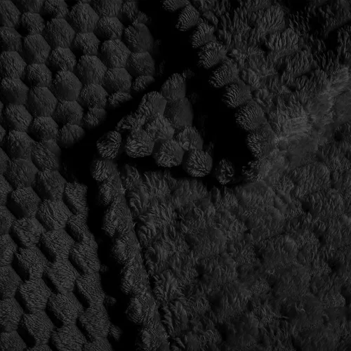 Miniatura 4 de Vessia - Manta de forro polar de franela (50x70 pulgadas), manta 3D de jacquard negra, esponjosa y cálida para sofá, sillón, cama, silla, 300GSM