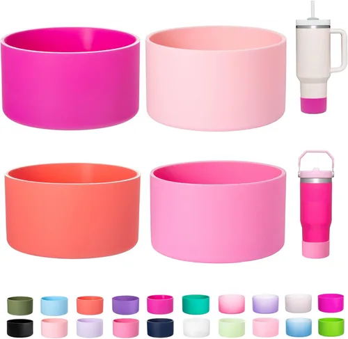 Miniatura 10 de LONPARRY Paquete de 4 fundas para botas Stanley Tumbler 40 30 oz Protector de fondo para Stanley Cup Quencher H2.0 Funda de silicona Stanley IceFlow