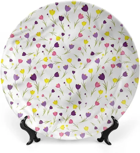 Miniatura 22 de Plato decorativo de 6 pulgadas, artesanía de cerámica turquesa, patrón floral antiguo de cachemira, estampado clásico de Oriente Medio, para colgar