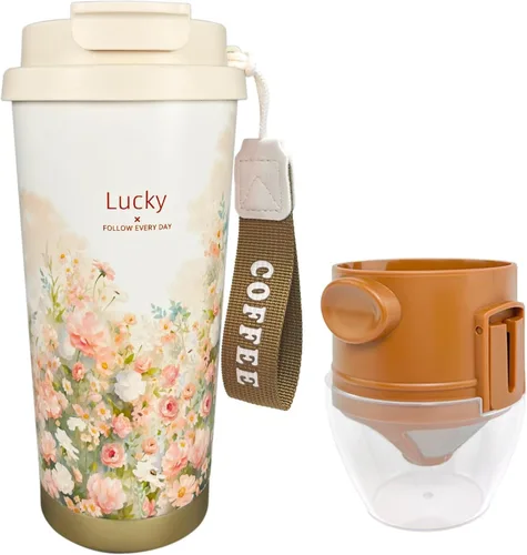 Miniatura 10 de ZK&HX LIFE Cafeteras para acampar de 13 onzas, gotero portátil para verter sobre café, para viajes, camping, oficinas, mochileros, infusor de té