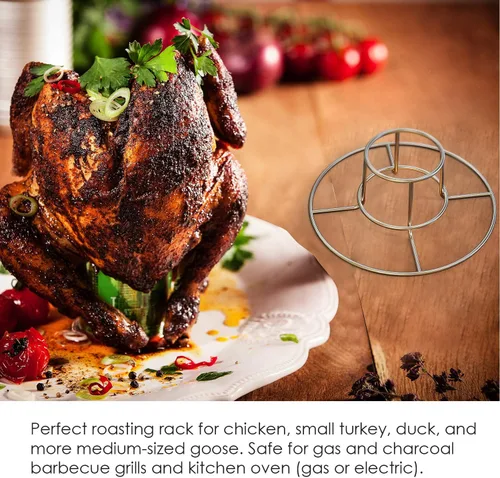 Miniatura 4 de Rejilla para Pollo en Lata de Cerveza, Soporte de Pollo de Acero Inoxidable para Ahumador y Parrilla