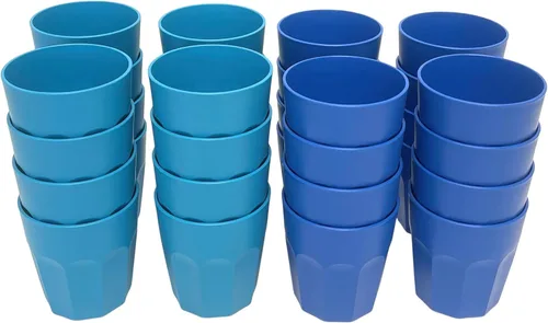Miniatura 2 de Mintra Home Vasos y vasos irrompibles (colección negra) (paquete de 32 surtidos, 7 onzas), 3.125 pulgadas de alto x 2.875 pulgadas de ancho