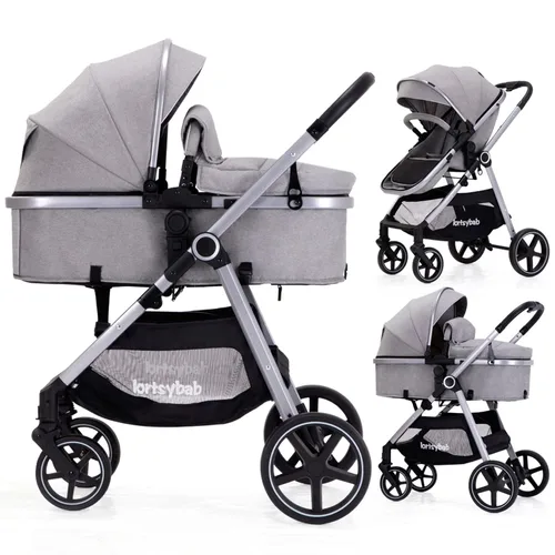 Miniatura 10 de Lortsybab Cochecito de bebé 2 en 1 - Cochecito plegable infantil para recién nacidos con asiento reversible - Cochecitos para niños pequeños de 0 a