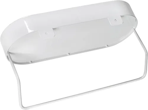 Miniatura 5 de Honey Can Do SHF-09519 - Estante de baño montado en la pared con toallero y bandeja superior ovalada, color blanco