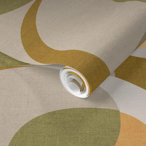 Miniatura 2 de Spoonflower Removable Wallpaper Swatch - Modern Circles Geometric Abstract Mod Minimalist Scandinavia Mid Custom Pre-Pasted Wallpaper