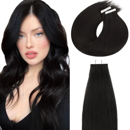 Miniatura 34 de Lacer Extensiones de cabello humano Remy con cinta, 20 piezas, 1.76 oz, extensiones de cabello humano con cinta color marrón chocolate a rubio