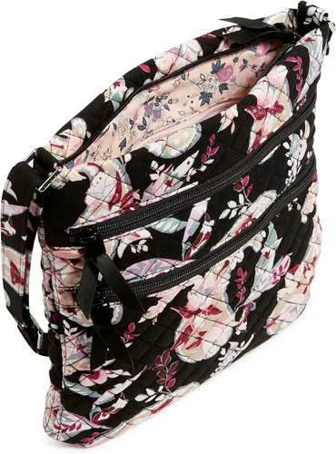 Miniatura 3 de Bolso cruzado hipster de algodón con triple cremallera para mujer