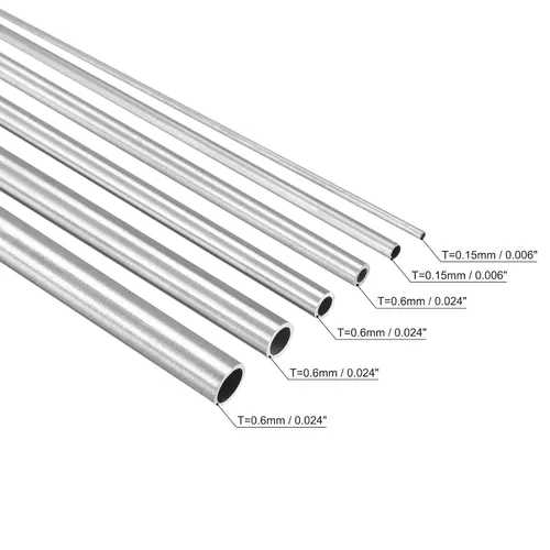 Miniatura 3 de uxcell Tubo de Acero Inoxidable 304, 1mm 2mm 3mm 4mm 5mm 6mm de diámetro exterior, espesor de pared de 0.15mm/0.6mm, longitud de 300mm, paquete de 6