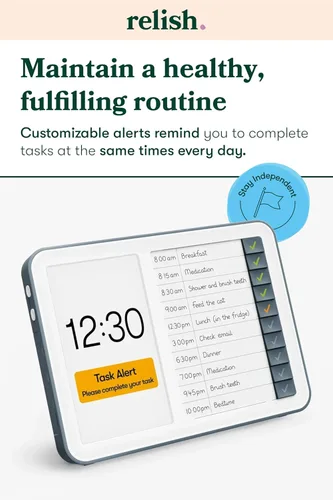 Miniatura 4 de Relish Day Hub - Reloj para demencia con gestor de tareas diarias, calendario digital de pantalla grande HD para personas mayores y personas