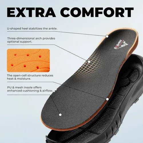 Miniatura 5 de NORTIV 8 Suela acolchada táctica ligera para hombre, para el trabajo, todo el día, cremallera lateral, motocicleta, combate, militar, bota