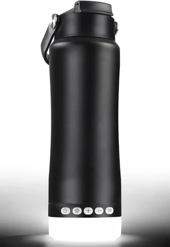 Linterna de camping con botella de agua, luces LED modulares con 5 modos, lámpara recargable para tienda de campaña, senderismo, mochilero de Negro