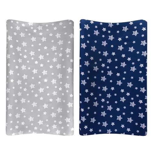 Miniatura 6 de Paquete de 2 fundas para cambiador para niños y niñas, con estampado encantador, suaves, unisex, para cambiar, se ajustan a almohadilla contorneada