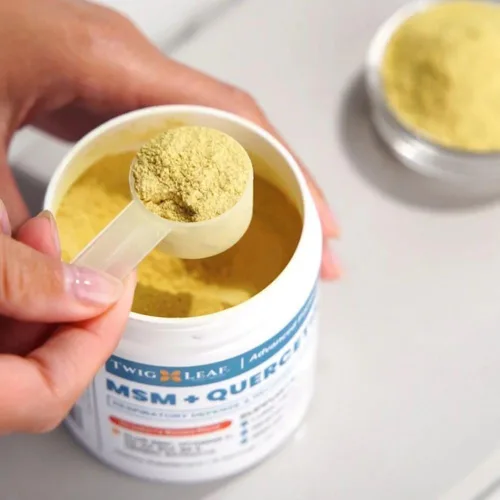 Miniatura 6 de Twig & Leaf MSM + Quercetina en polvo con vitamina C y zinc (fresa y plátano) - Suplemento MSM de apoyo del sistema inmunológico para la salud