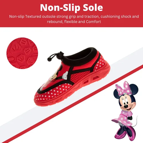 Miniatura 4 de Disney Minnie Mouse - Zapatos de agua para piscina, calcetines acuáticos para niños, sandalias de princesa, elásticas, impermeables, sandalias