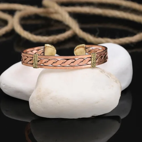 Miniatura 43 de Handmade Elegant Copper Bracelet for Women - Pure Copper Bracelet for Pain Relief and Stress Relief - Adjustable Entwisted Copper Bracelet to Fit