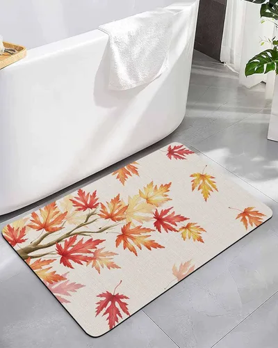 Miniatura 9 de Tapete de baño de geometría negra para bañera, antideslizante, de secado rápido y absorbente, tierra de diatomeas, fregadero, cocina, sala de estar