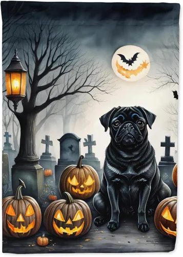Miniatura 31 de Caroline's Treasures DAC2011GF - Bandera decorativa para jardín de Halloween con diseño de beagle para jardín, jardín, jardín, jardín, multicolor