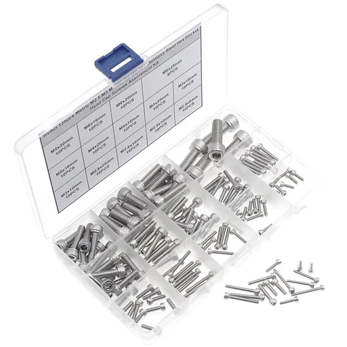 Miniatura 6 de Kit surtido de tornillos de cabeza hexagonal de acero inoxidable M2.5 M3 M4 M5 M6 M8 304 M2.5 M3 M4 M5 M6 M8