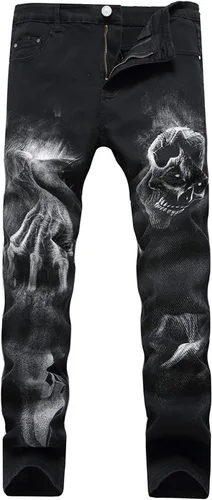 Miniatura 27 de Enrica Pantalones vaqueros estampados casuales para hombre