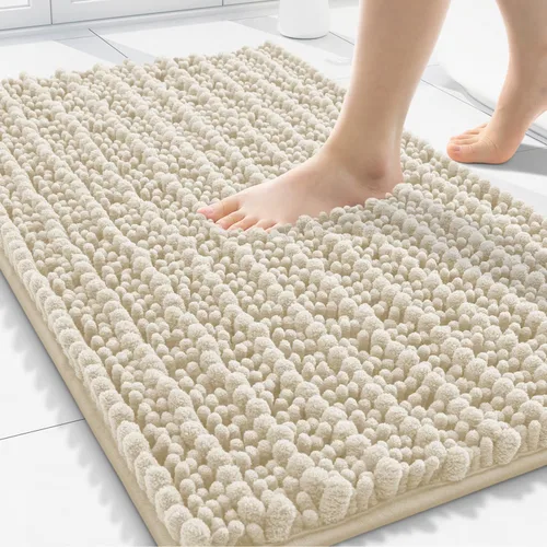 Miniatura 182 de Smiry Alfombras de Baño 24x16 pulgadas, Alfombras de Baño de Chenilla Extra Suaves y Absorbentes, Respaldo de Goma Antideslizante, Lavable a Máquina