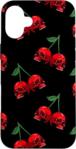 Miniatura 23 de Cute Cherry Skull Pattern Red Scary Skulls Black Background Case for iPhone 17