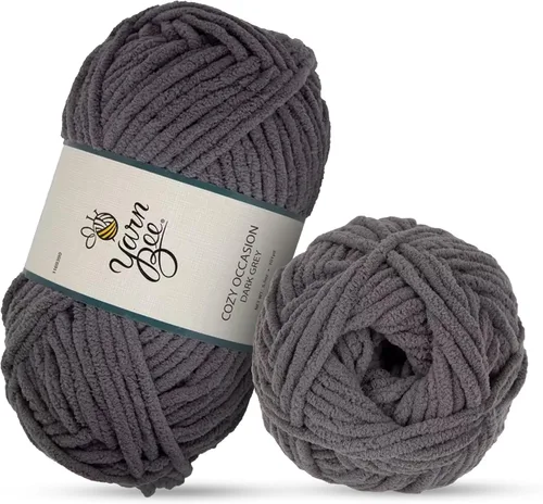 Miniatura 35 de Hilo Yarn Bee súper voluminoso para crochet y tejer – Rollo suave – 92,4 metros de hilo 100% poliéster para crochet, mantas, sombreros y más